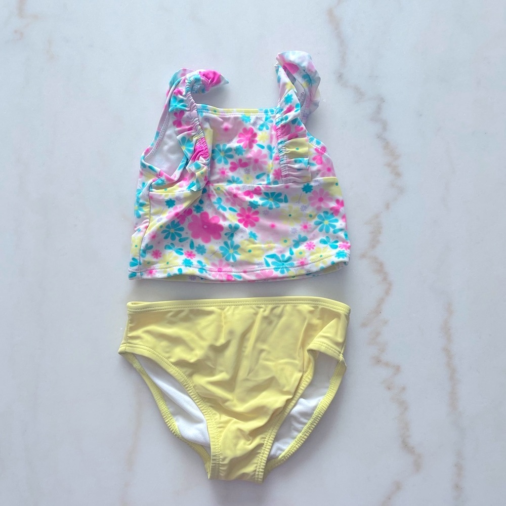 4/$15🌸 Floral and Yellow Kids Swim Set
